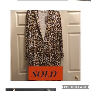 🎉 Chico’s! Leopard Print Drape Duster